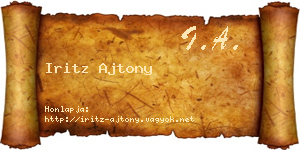 Iritz Ajtony névjegykártya