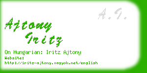 ajtony iritz business card
